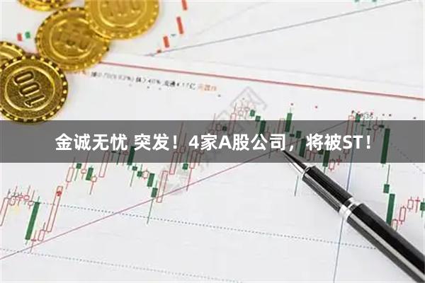 金诚无忧 突发！4家A股公司，将被ST！