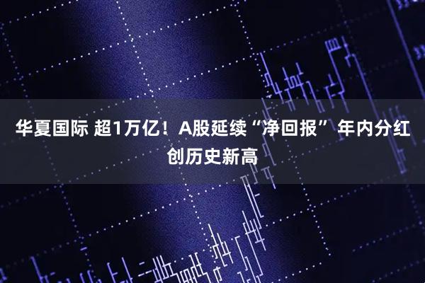 华夏国际 超1万亿！A股延续“净回报” 年内分红创历史新高