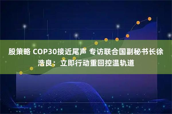股策略 COP30接近尾声 专访联合国副秘书长徐浩良：立即行动重回控温轨道